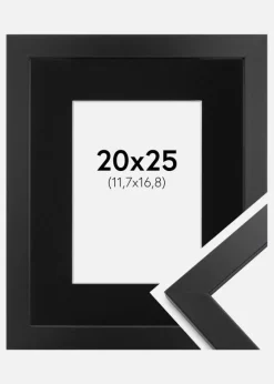 Ramme Black Wood 20x25 cm - Passepartout Sort 5x7 inches