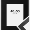 Ramme Black Wood 40x50 cm - Passepartout Sort 27x35 cm