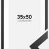 Ramme Black Wood 35x50 cm - Passepartout Hvid 11x17 inches