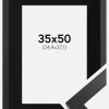 Ramme Black Wood 35x50 cm - Passepartout Sort 10x15 inches