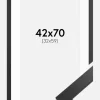 Ramme Black Wood 42x70 cm - Passepartout Hvid 33x60 cm