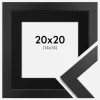 Ramme Black Wood 20x20 cm - Passepartout Sort 15x15 cm