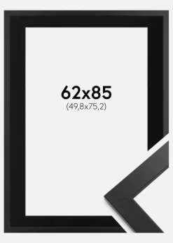 Ramme Black Wood 62x85 cm - Passepartout Sort 20x30 inches