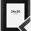 Ramme Black Wood 24x30 cm - Passepartout Sort 18x24 cm