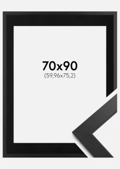 Ramme Black Wood 70x90 cm - Passepartout Sort 24x30 inches