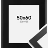 Ramme Black Wood 50x60 cm - Passepartout Sort 37x46 cm