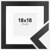 Ramme Black Wood 18x18 cm - Passepartout Hvid 12x12 cm