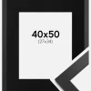 Ramme Black Wood 40x50 cm - Passepartout Sort 28x35 cm