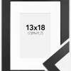 Ramme Black Wood 13x18 cm - Passepartout Hvid 3,5x5 inches