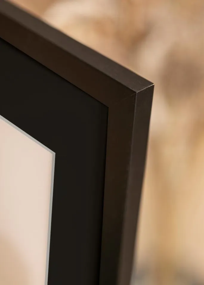 Ramme Black Wood 40x40 cm - Passepartout Sort 25x25 cm