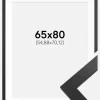 Ramme Black Wood 65x80 cm - Passepartout Hvid 22x28 inches