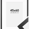Ramme Black Wood 45x60 cm - Passepartout Hvid 12x18 inches