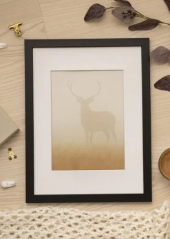 Ramme Black Wood 50x60 cm - Passepartout Hvid 16x20 inches