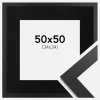 Ramme Black Wood 50x50 cm - Passepartout Sort 35x35 cm