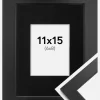 Ramme Black Wood 11x15 cm - Passepartout Sort 7x9 cm