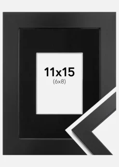 Ramme Black Wood 11x15 cm - Passepartout Sort 7x9 cm
