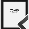 Ramme Black Wood 70x80 cm - Passepartout Sort 60x70 cm