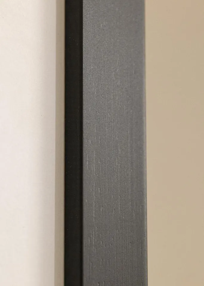 Ramme Black Wood 35x50 cm - Passepartout Hvid 24x30 cm