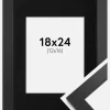 Ramme Black Wood 18x24 cm - Passepartout Sort 13x17 cm