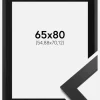 Ramme Black Wood 65x80 cm - Passepartout Sort 22x28 inches