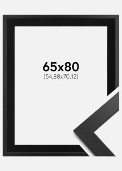 Ramme Black Wood 65x80 cm - Passepartout Sort 22x28 inches
