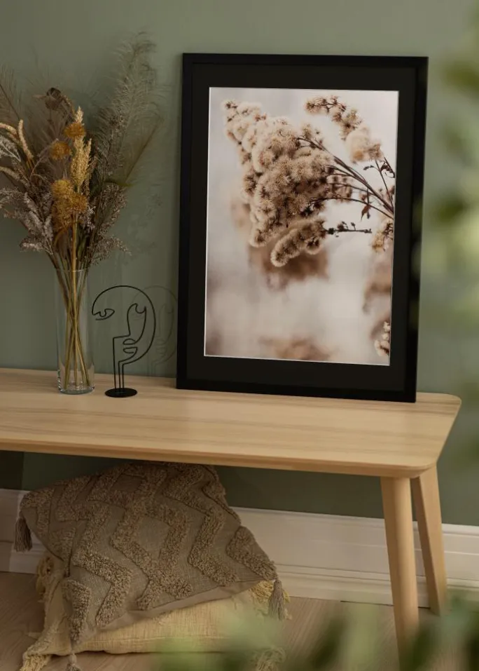 Ramme Black Wood 40x50 cm - Passepartout Sort 30x40 cm