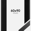 Ramme Black Wood 60x90 cm - Passepartout Sort 40x70 cm
