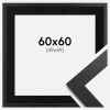 Ramme Black Wood 60x60 cm - Passepartout Sort 50x50 cm