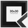 Ramme Black Wood 30x30 cm - Passepartout Sort 8x8 inches