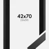 Ramme Black Wood 42x70 cm - Passepartout Sort 33x60 cm