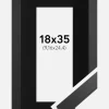 Ramme Black Wood 18x35 cm - Passepartout Sort 4x10 inches