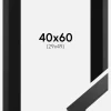 Ramme Black Wood 40x60 cm - Passepartout Sort 30x50 cm