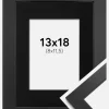 Ramme Black Wood 13x18 cm - Passepartout Sort 9x12 cm