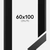 Ramme Black Wood 60x100 cm - Passepartout Sort 40x80 cm