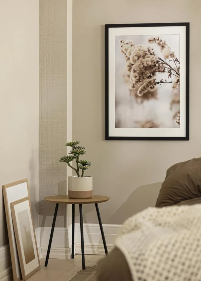 Ramme Black Wood 70x90 cm - Passepartout Hvid 24x30 inches