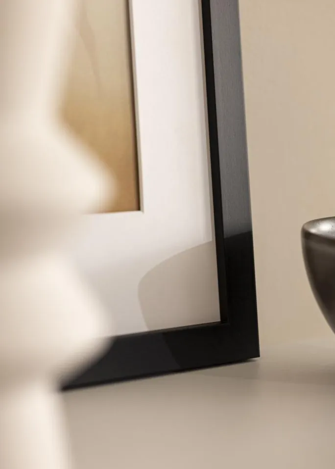 Ramme Black Wood 15x20 cm - Passepartout Hvid 10x15 cm
