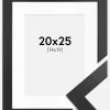 Ramme Black Wood 20x25 cm - Passepartout Hvid 15x20 cm