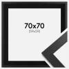 Ramme Black Wood 70x70 cm - Passepartout Sort 60x60 cm