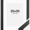 Ramme Black Wood 20x30 cm - Passepartout Hvid 15x21 cm (A5)