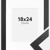Ramme Black Wood 18x24 cm - Passepartout Hvid 13x17 cm