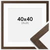 Ramme Brown Wood 40x40 cm - Passepartout Hvid 32x32 cm