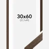 Ramme Brown Wood 30x60 cm - Passepartout Hvid 22,7x50 cm