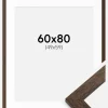 Ramme Brown Wood 60x80 cm - Passepartout Hvid 50x60 cm