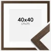 Ramme Brown Wood 40x40 cm - Passepartout Hvid 30x30 cm