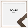 Ramme Brown Wood 70x70 cm - Passepartout Hvid 60x60 cm