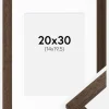 Ramme Brown Wood 20x30 cm - Passepartout Hvid 15x21 cm (A5)