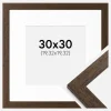 Ramme Brown Wood 30x30 cm - Passepartout Hvid 8x8 inches