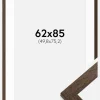 Ramme Brown Wood 62x85 cm - Passepartout Hvid 20x30 inches