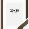 Ramme Brown Wood 20x30 cm - Passepartout Hvid 15x22 cm