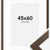 Ramme Brown Wood 45x60 cm - Passepartout Hvid 30x45 cm